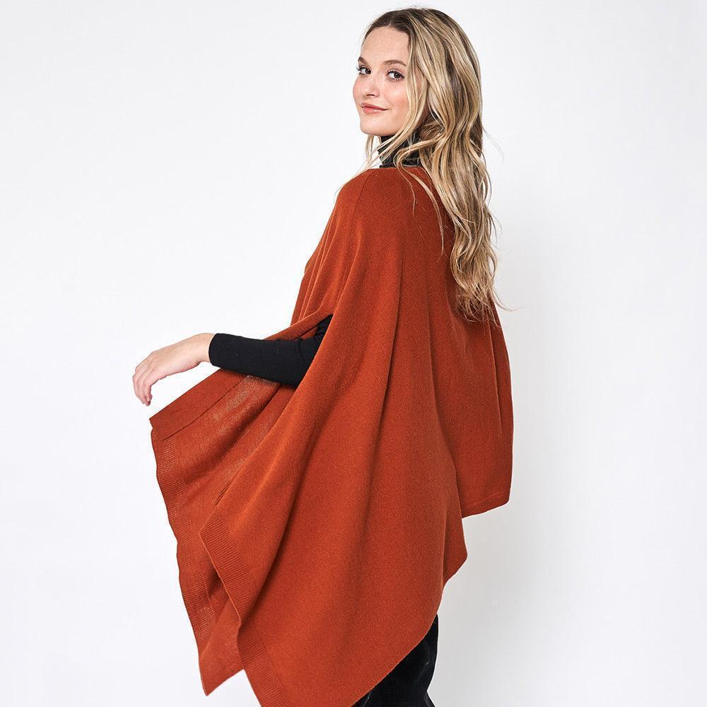 Rust Solid Scarf Poncho - Jewelry Store by Erik Rayo
