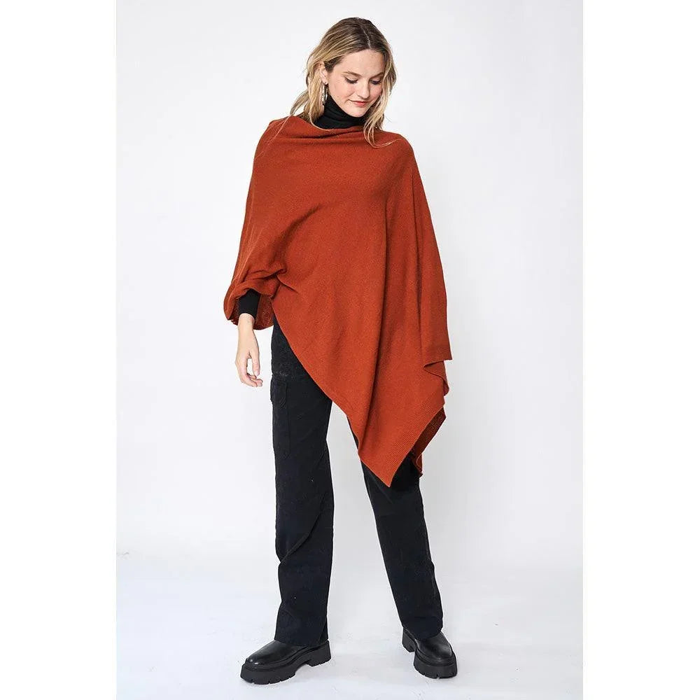 Rust Solid Scarf Poncho - Jewelry Store by Erik Rayo