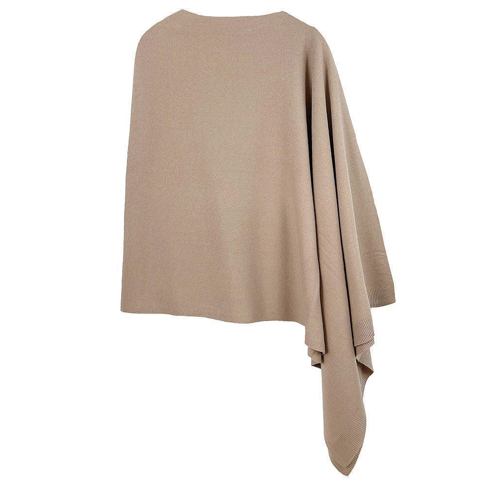 Taupe Solid Scarf Poncho - Jewelry Store by Erik Rayo