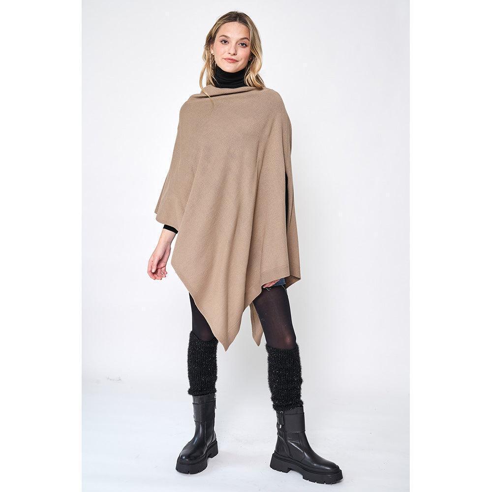 Taupe Solid Scarf Poncho - Jewelry Store by Erik Rayo