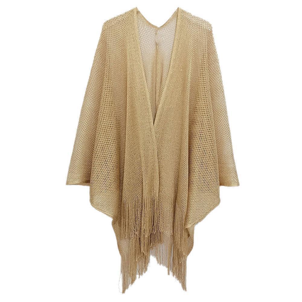 Gold Sparkle Glitter Mesh Kimono Poncho - Jewelry Store by Erik Rayo