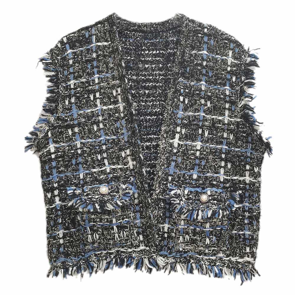 Black Plaid Tweed Vest - Jewelry Store by Erik Rayo