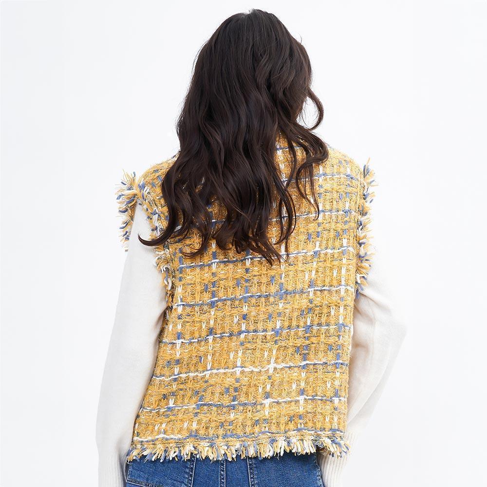 Yellow Plaid Tweed Vest - Jewelry Store by Erik Rayo