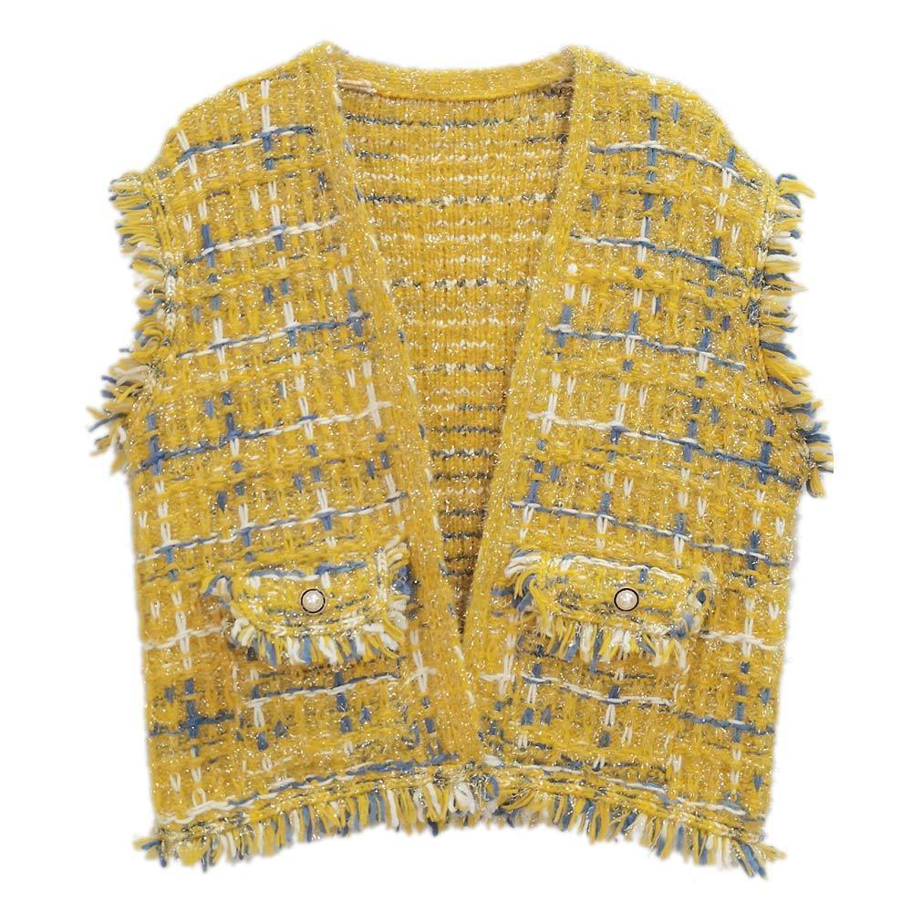 Yellow Plaid Tweed Vest - Jewelry Store by Erik Rayo