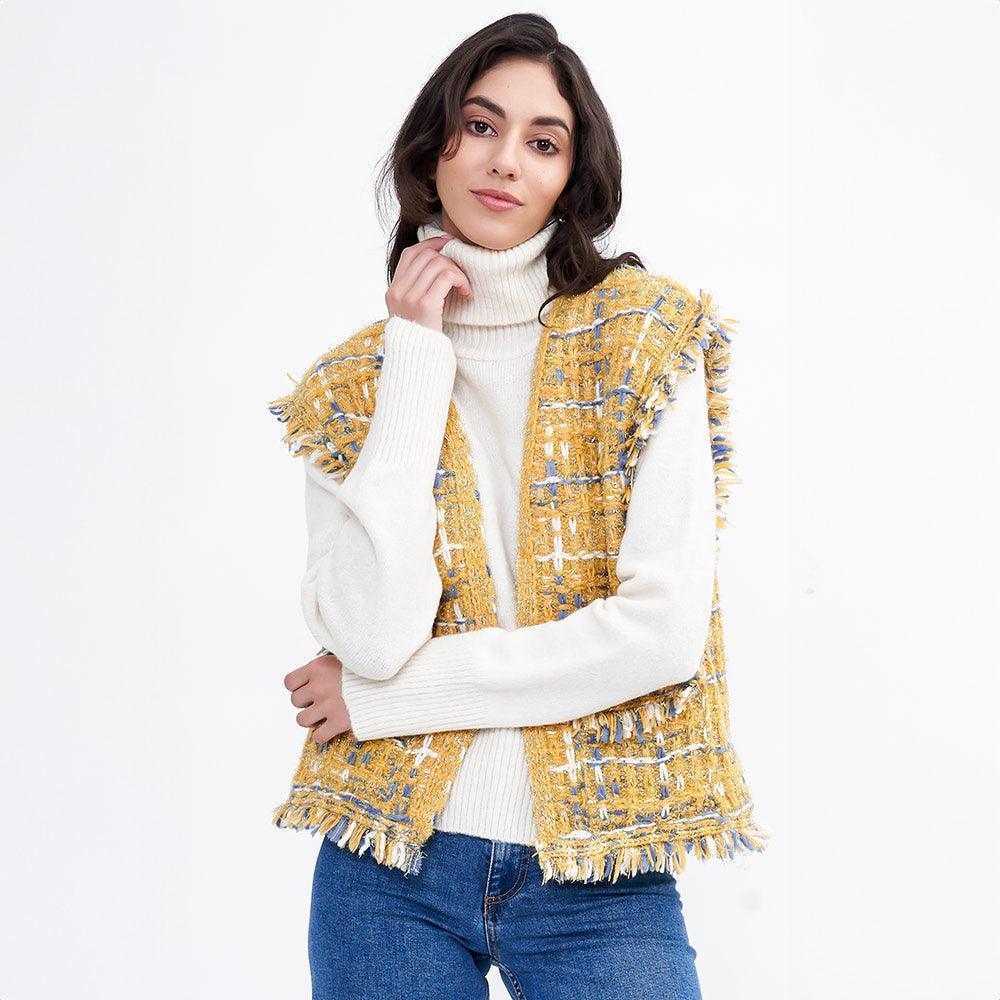 Yellow Plaid Tweed Vest - Jewelry Store by Erik Rayo