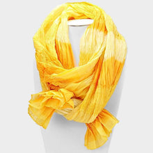 Load image into Gallery viewer, Yellow Ombre oblong wrinkle scarf
