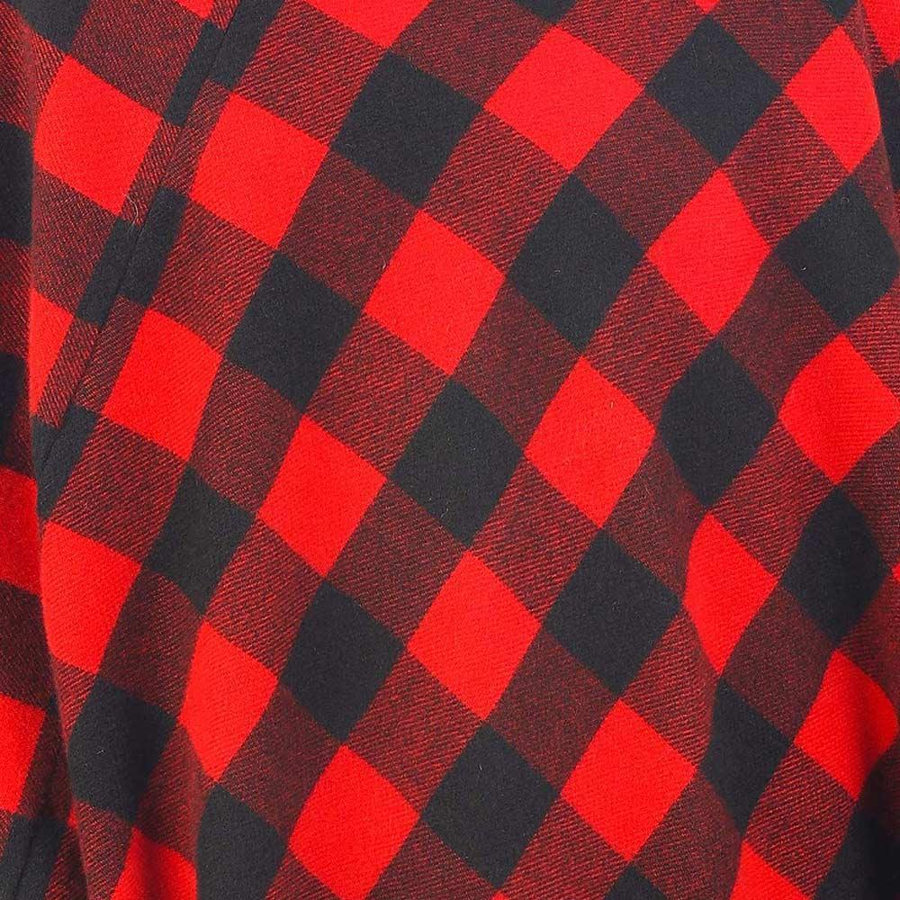 Red Buffalo Plaid Pattern Soft Poncho - Jewelry Store by Erik Rayo