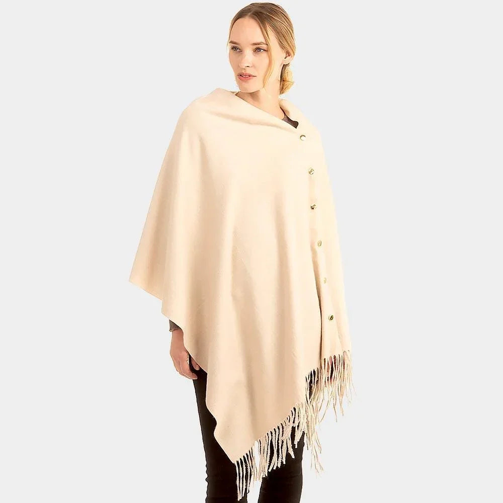 Beige Soft Feel Texture Solid Cape / Scarf - Jewelry Store by Erik Rayo