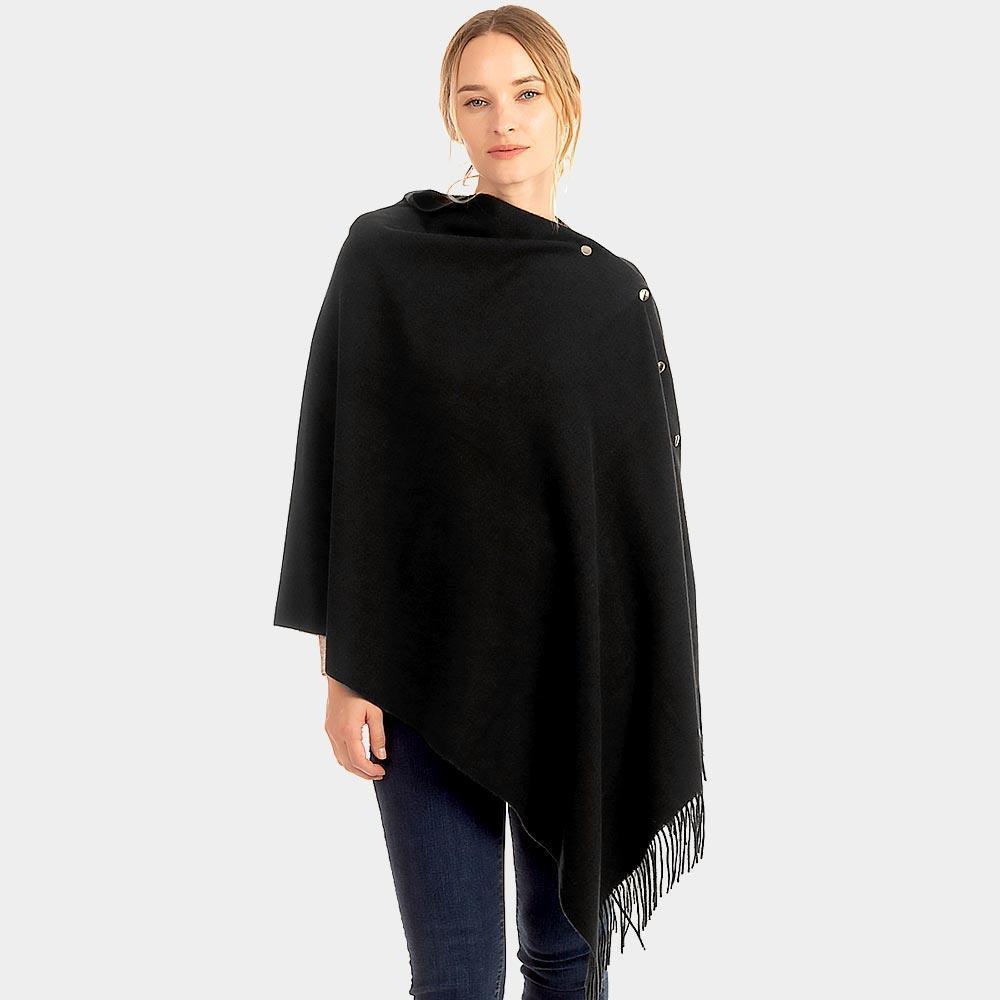 Black Soft Feel Texture Solid Cape / Scarf - Jewelry Store by Erik Rayo