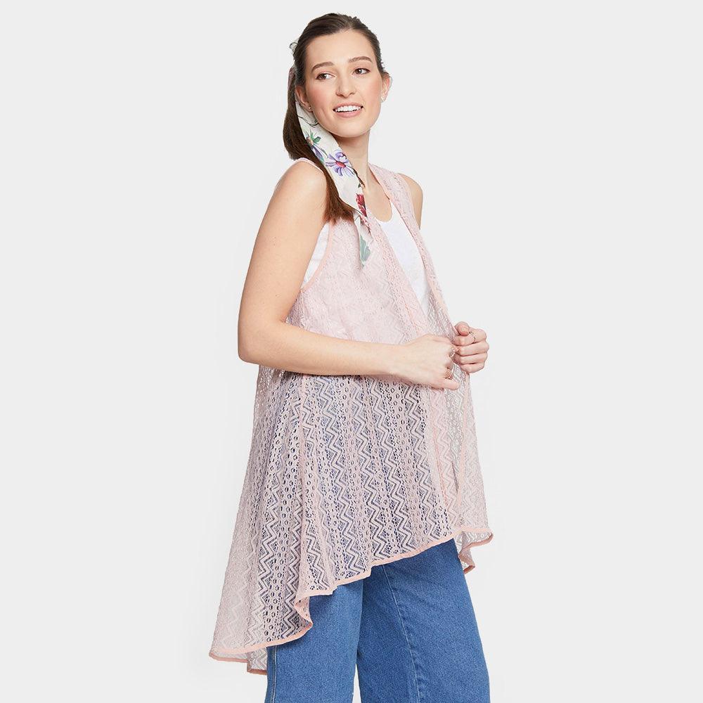 Pink Long Lace Vest - Jewelry Store by Erik Rayo