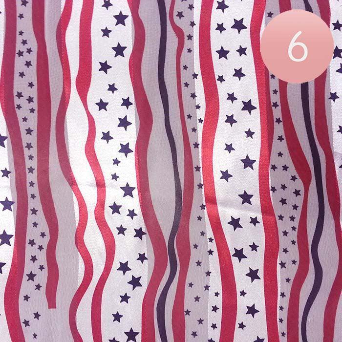 White 6PCS - Satin Striped American Flag Pattern Print Scarf - Jewelry Store by Erik Rayo
