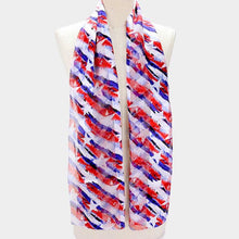 Load image into Gallery viewer, Red 6PCS - Satin Striped American Flag Pattern Print Scarf
