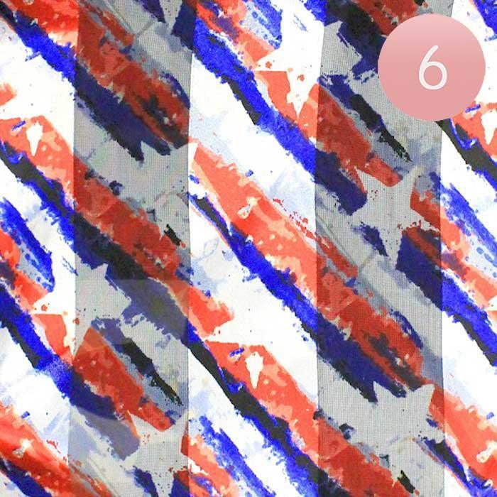 Red 6PCS - Satin Striped American Flag Pattern Print Scarf - Jewelry Store by Erik Rayo