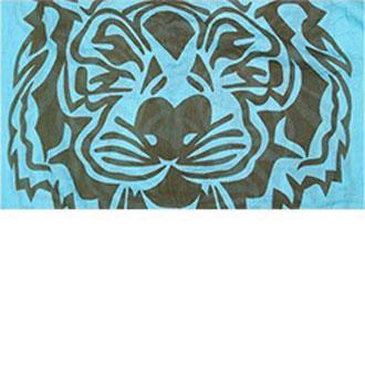 Blue Tiger Print Cotton Scarf - Jewelry Store by Erik Rayo