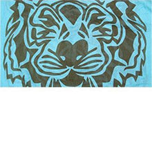 Load image into Gallery viewer, Blue Tiger Print Cotton Scarf
