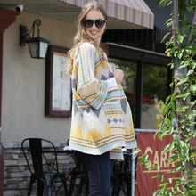 Load image into Gallery viewer, Yellow Tribal Patterned Front Pockets Cardigan
