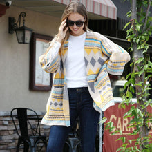 Load image into Gallery viewer, Yellow Tribal Patterned Front Pockets Cardigan
