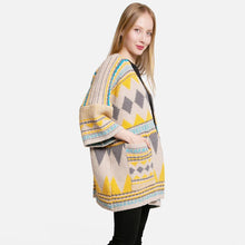 Load image into Gallery viewer, Yellow Tribal Patterned Front Pockets Cardigan
