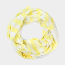 Load image into Gallery viewer, Yellow Two Tone Lurex Infinity Scarf
