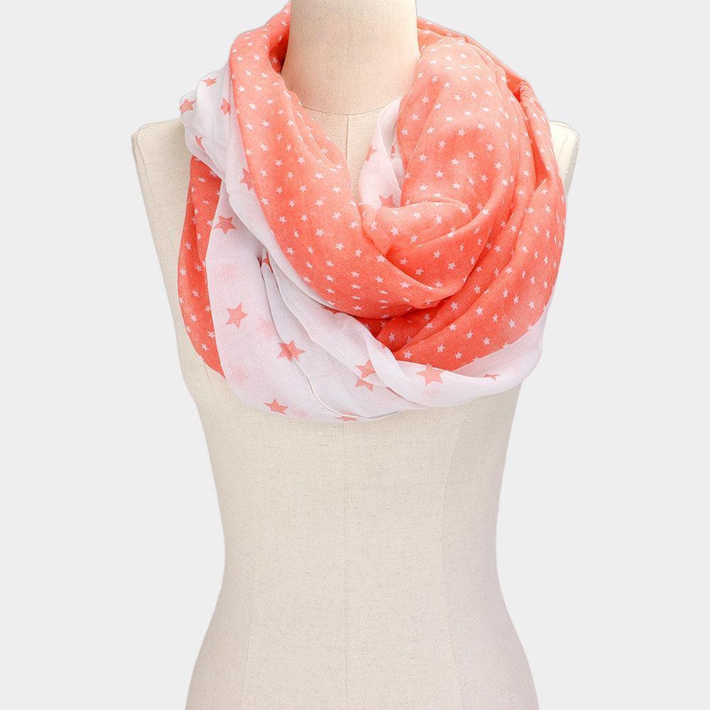 Coral Star Print Infinity Scarf - Jewelry Store by Erik Rayo