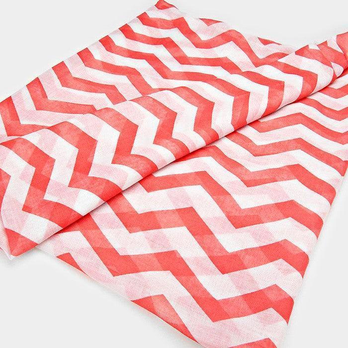 White Chevron Pattern Infinity Scarf - Jewelry Store by Erik Rayo