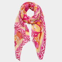 Load image into Gallery viewer, Fuchsia Floral Print Scarf
