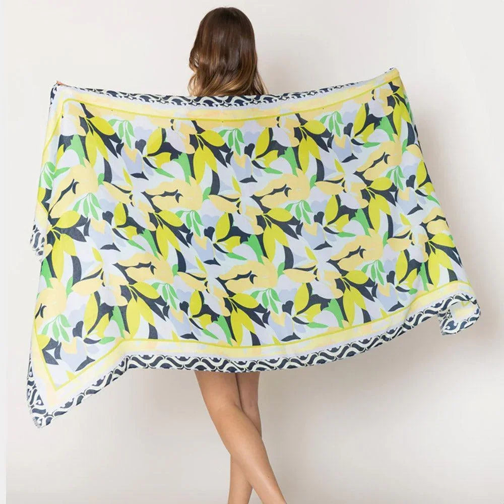 Navy Floral Print Scarf - Jewelry Store by Erik Rayo