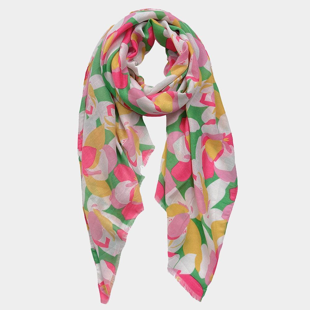 Green Floral Print Scarf - Jewelry Store by Erik Rayo
