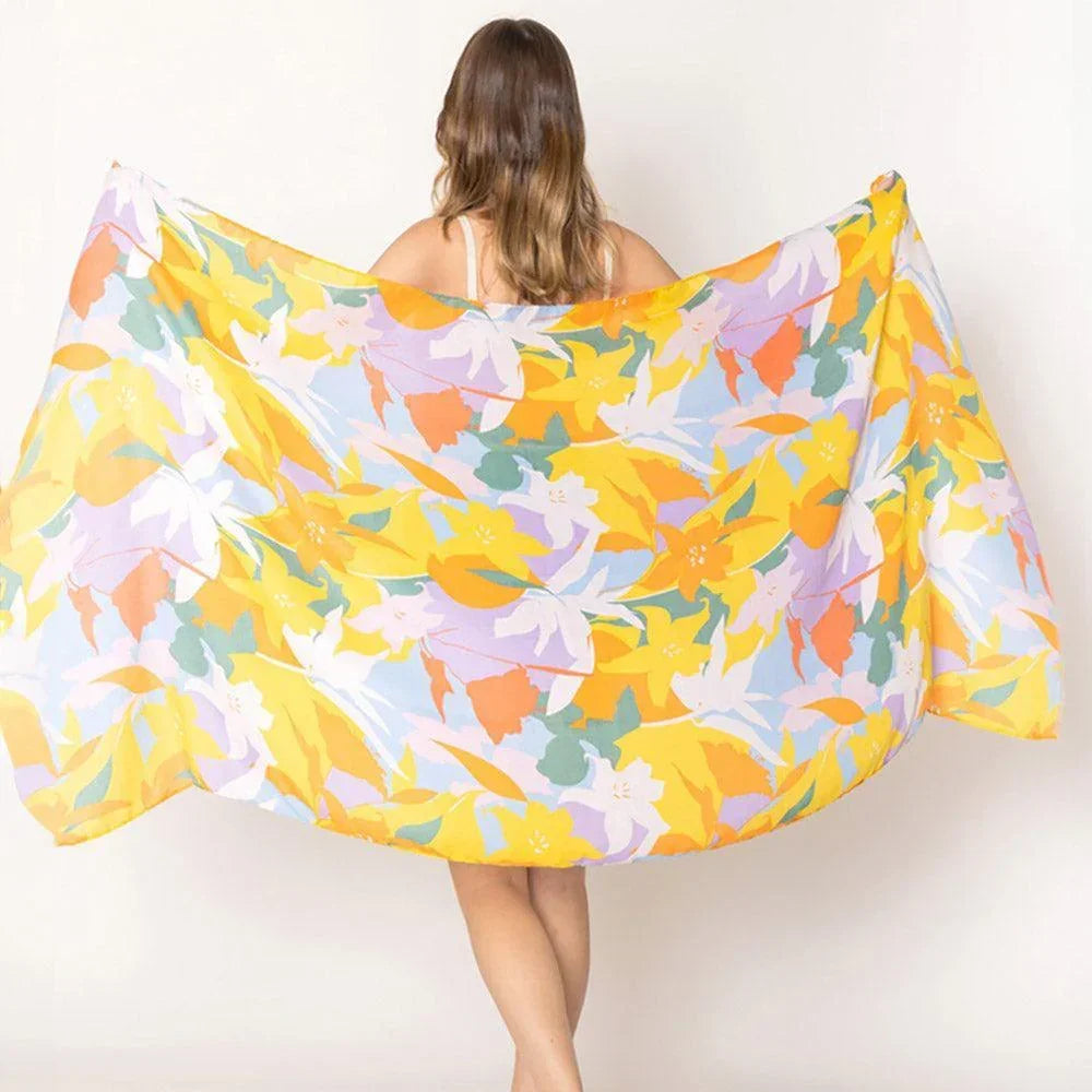 Lavender Floral Print Scarf - Jewelry Store by Erik Rayo
