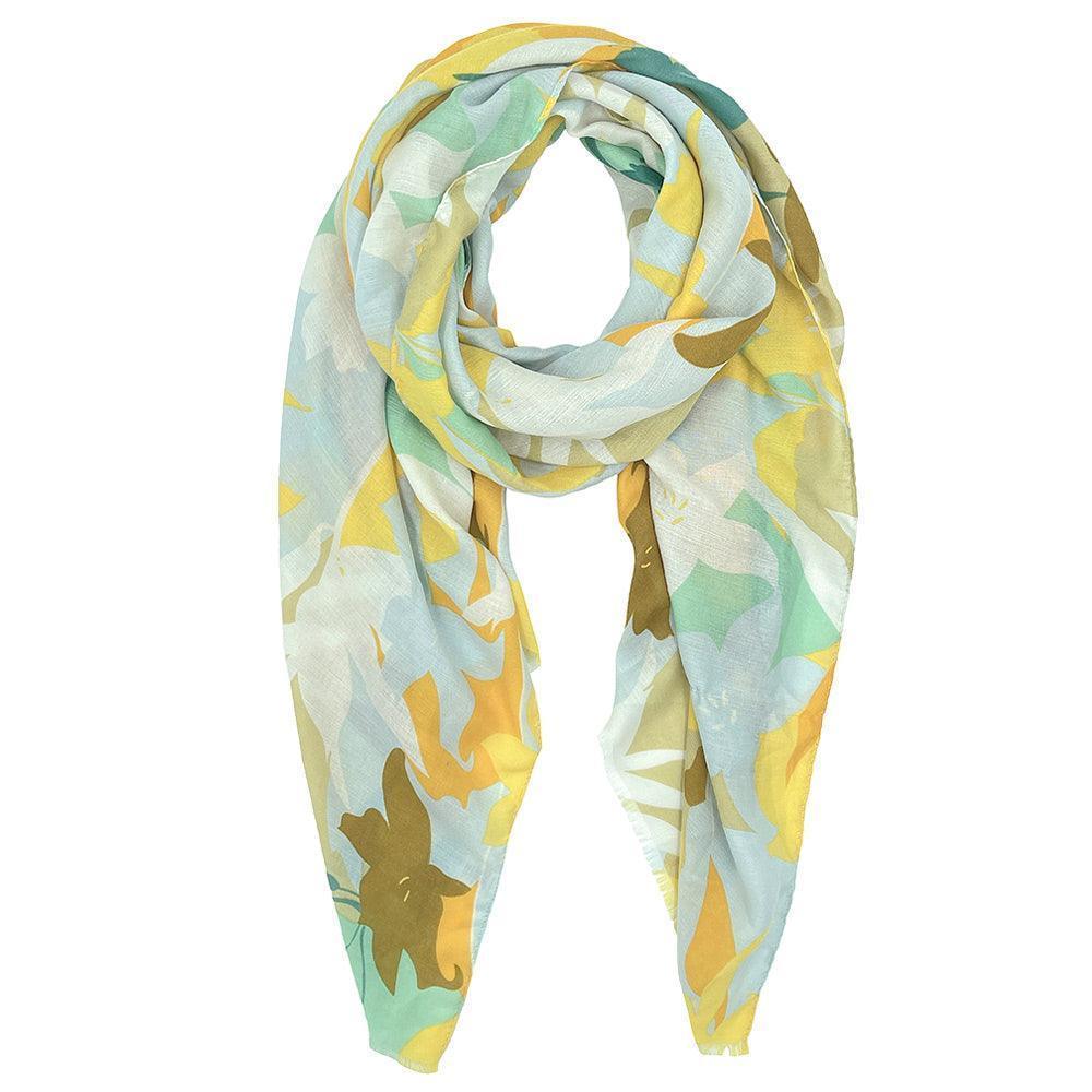 Mint Floral Print Scarf - Jewelry Store by Erik Rayo