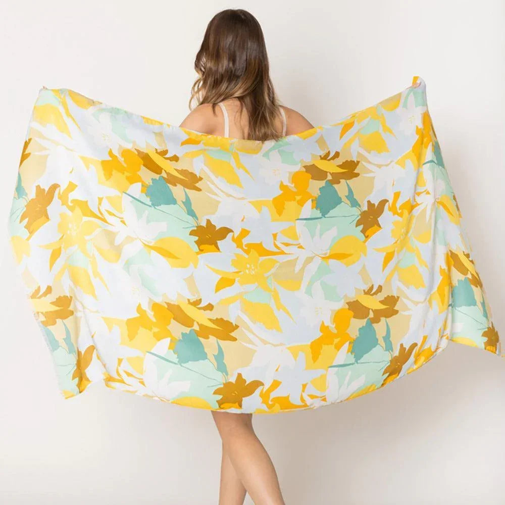Mint Floral Print Scarf - Jewelry Store by Erik Rayo