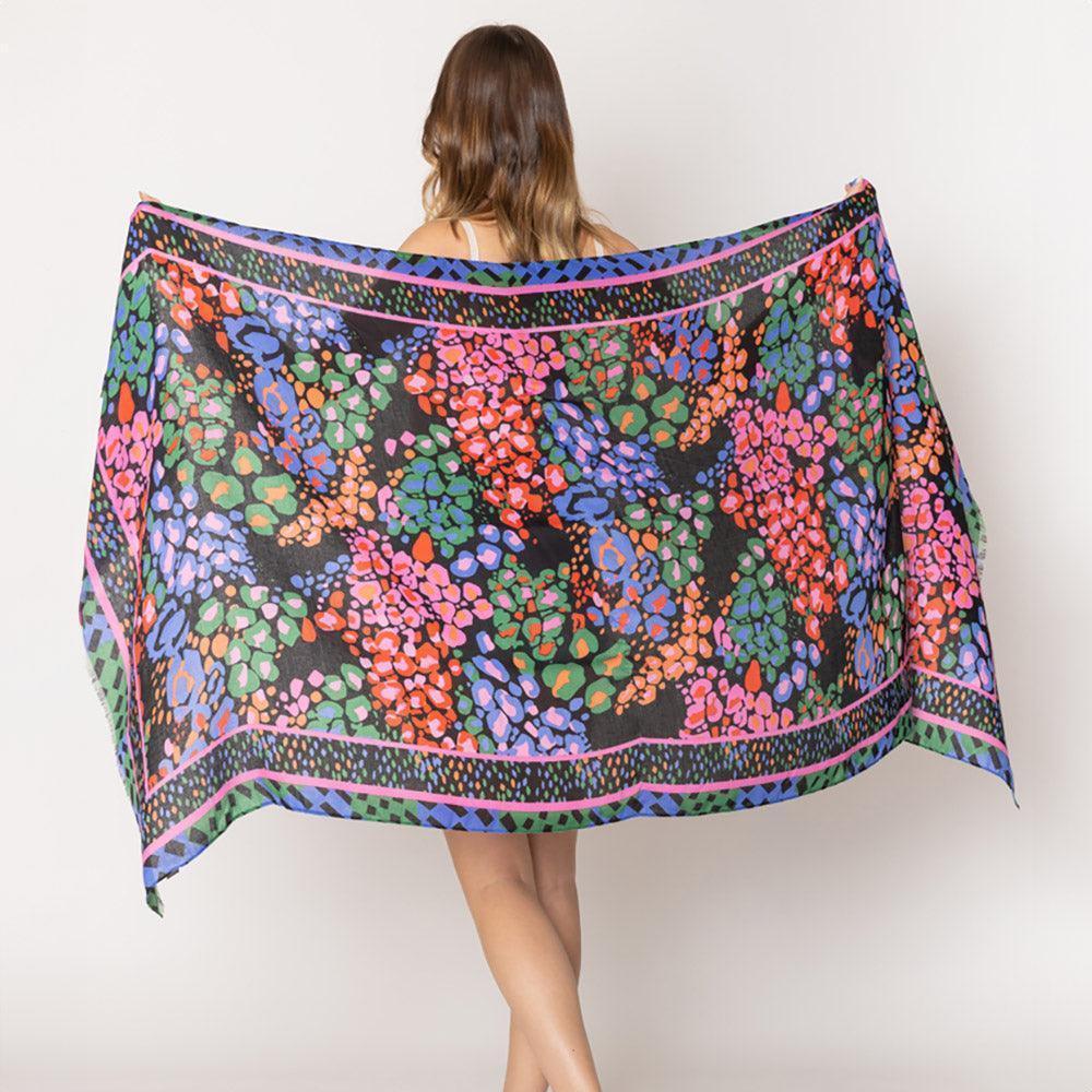 Black Multi Color Animal Print Scarf - Jewelry Store by Erik Rayo