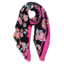 Load image into Gallery viewer, Black Floral Print Scarf
