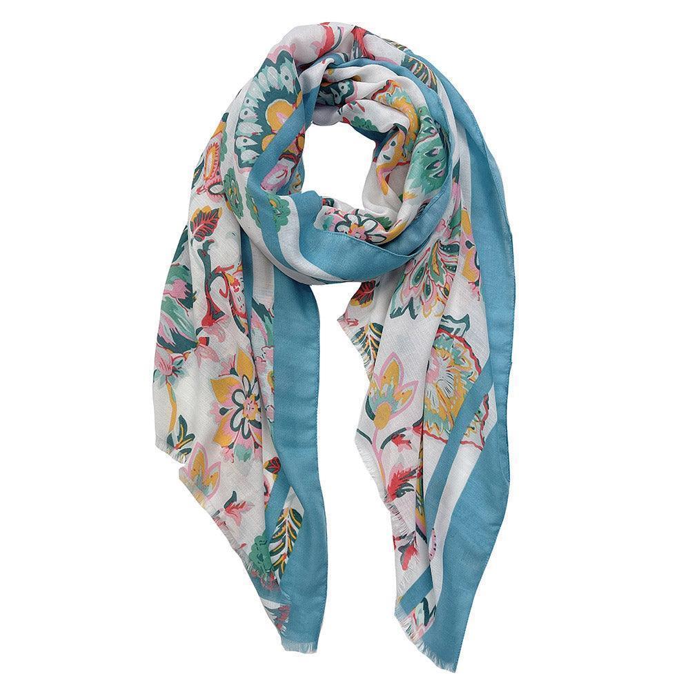 Ivory Floral Print Scarf - Jewelry Store by Erik Rayo