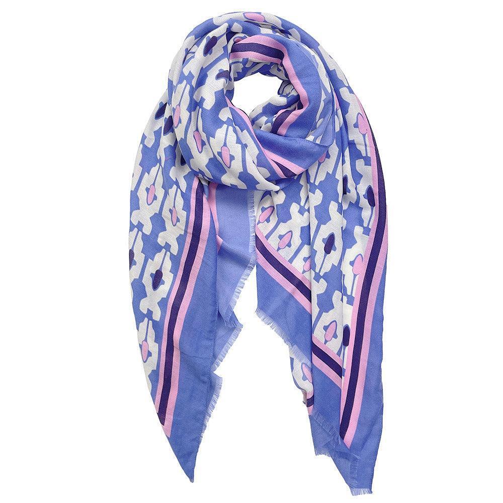 Blue Tile Print Scarf - Jewelry Store by Erik Rayo