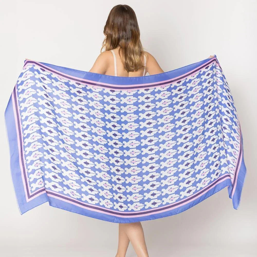 Blue Tile Print Scarf - Jewelry Store by Erik Rayo