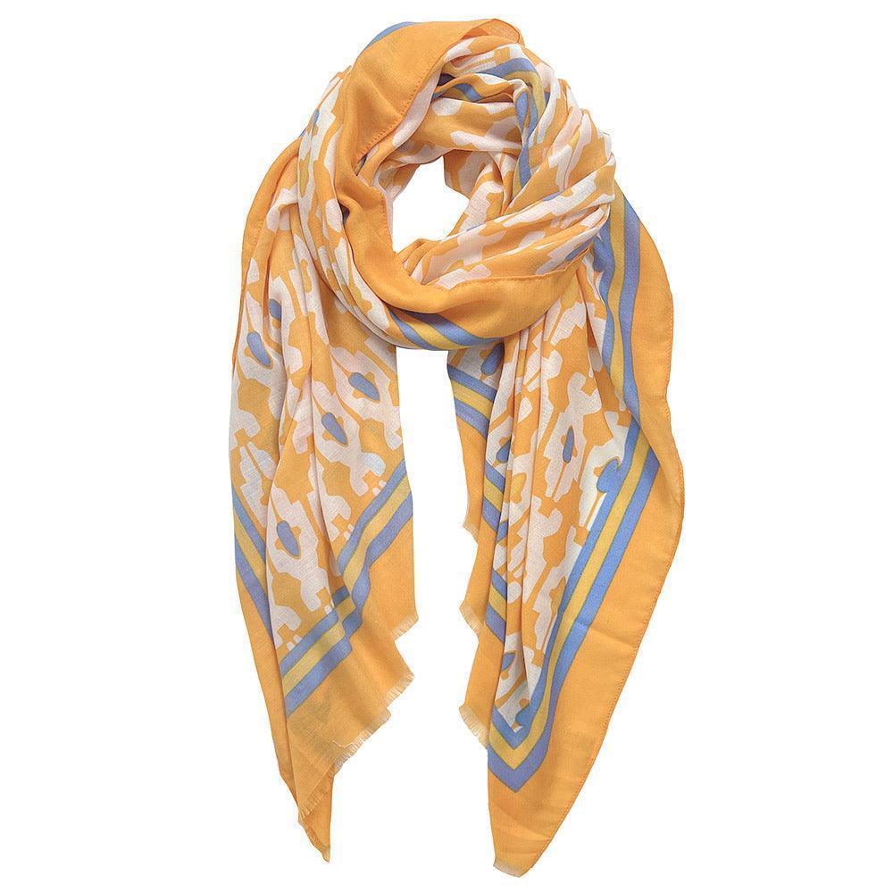 Orange Tile Print Scarf - Jewelry Store by Erik Rayo