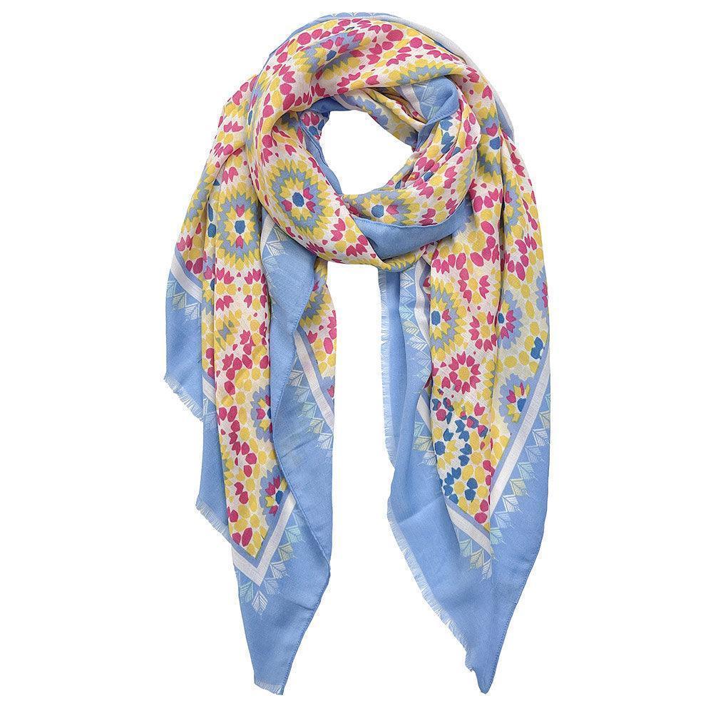 Blue Tile Print Scarf - Jewelry Store by Erik Rayo