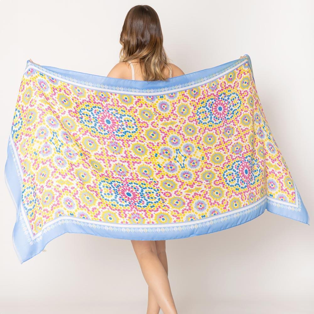 Blue Tile Print Scarf - Jewelry Store by Erik Rayo
