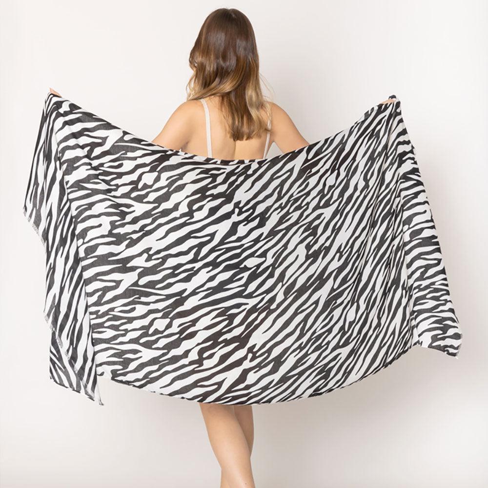 Black Zebra Print Scarf