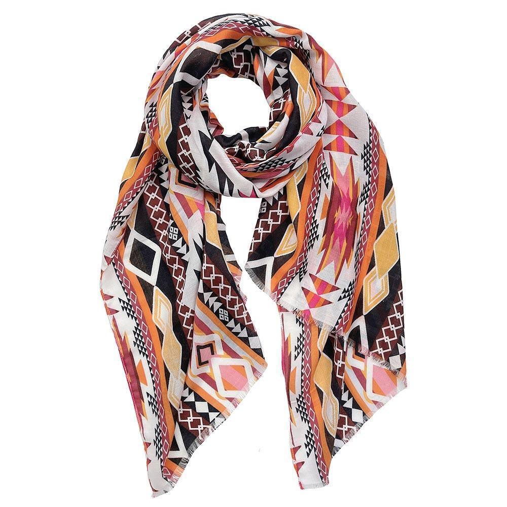 Orange Aztec Print Scarf - Jewelry Store by Erik Rayo