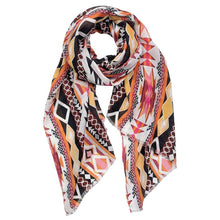 Load image into Gallery viewer, Orange Aztec Print Scarf
