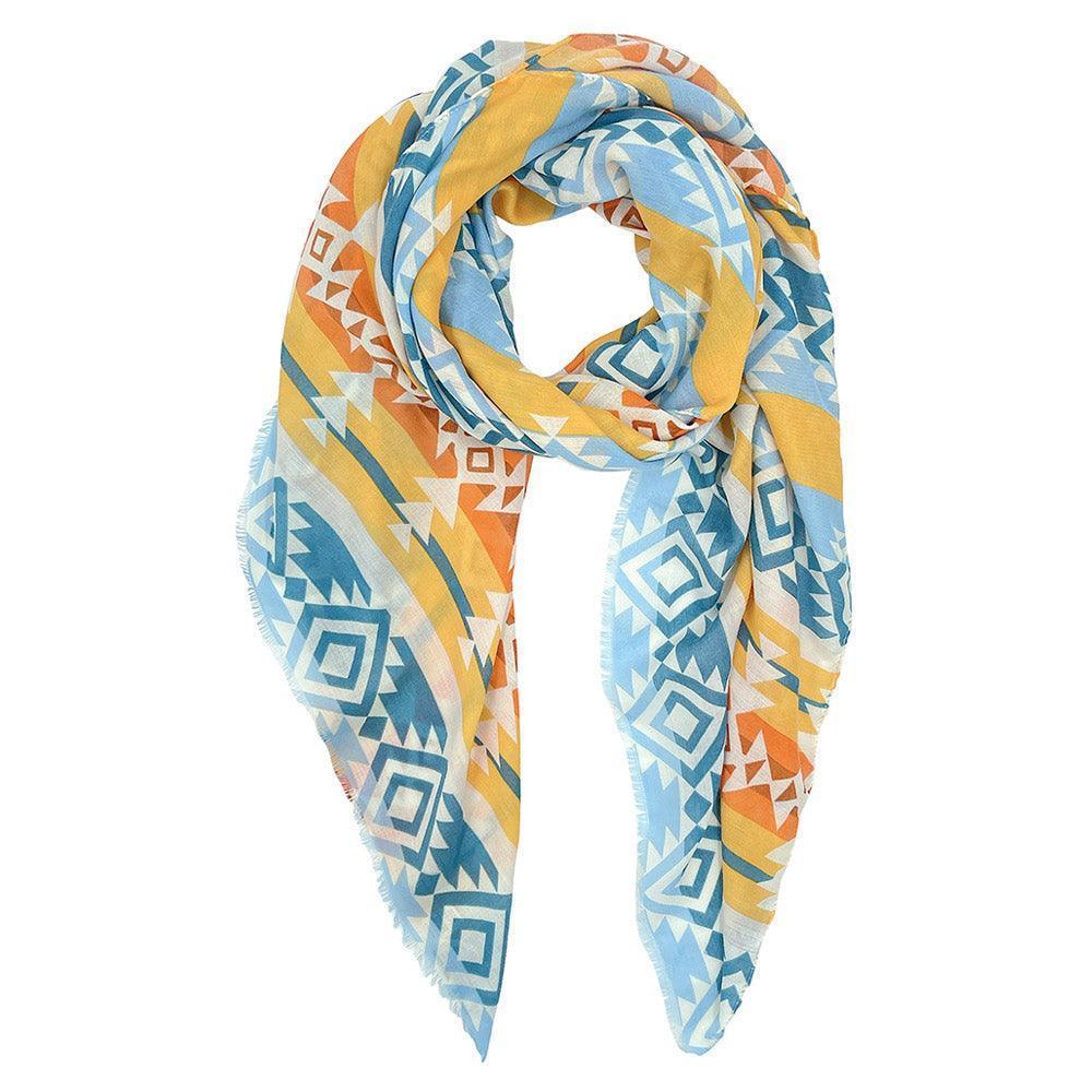 Blue Aztec Print Scarf - Jewelry Store by Erik Rayo