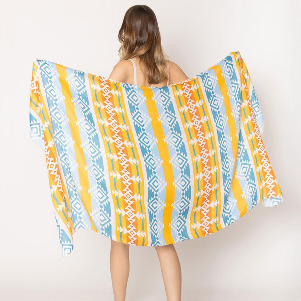 Blue Aztec Print Scarf - Jewelry Store by Erik Rayo
