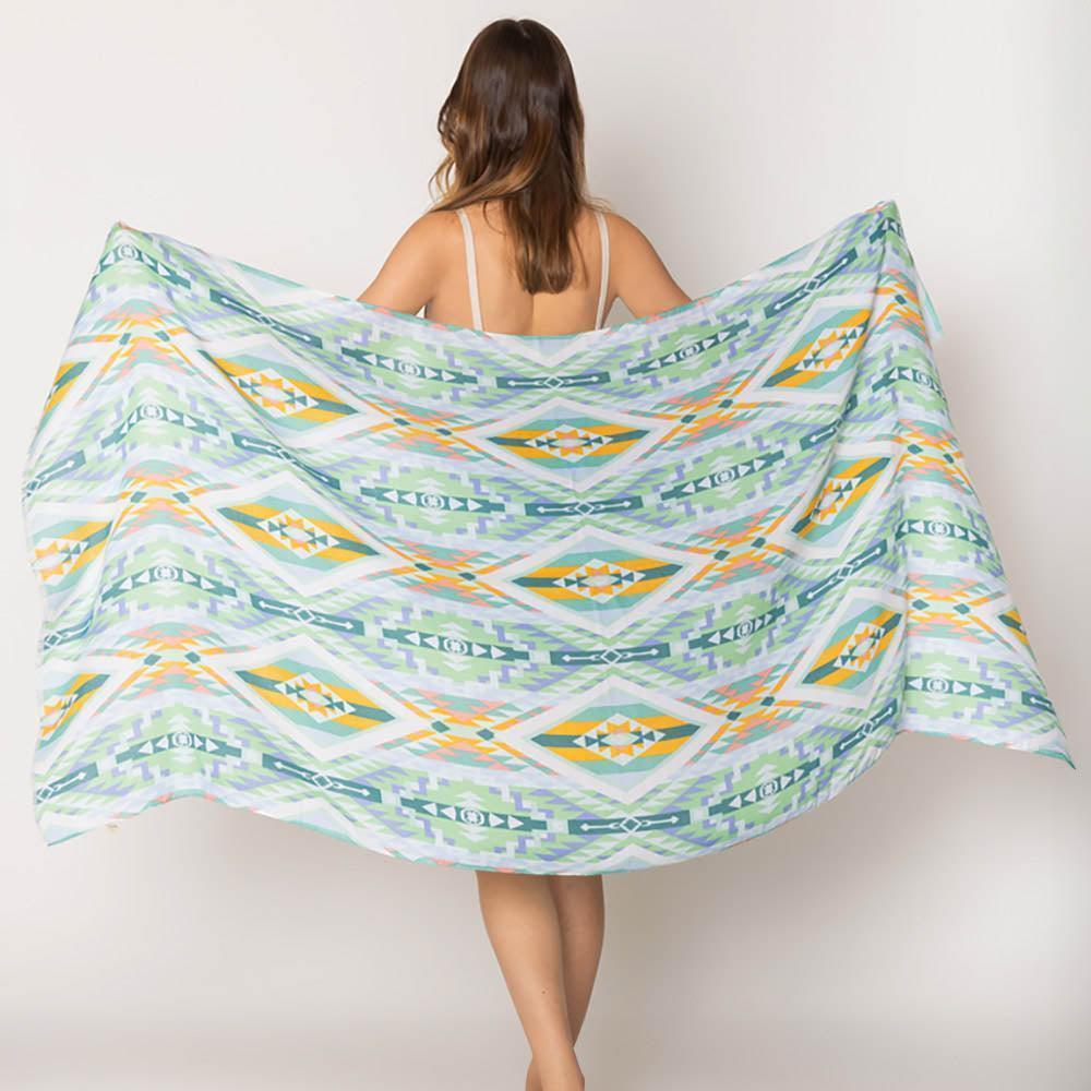 Green Aztec Print Scarf - Jewelry Store by Erik Rayo