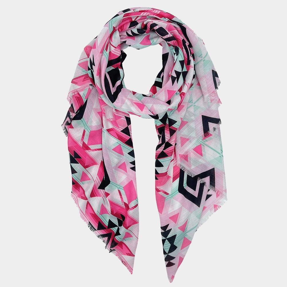 Fuchsia Aztec Print Scarf - Jewelry Store by Erik Rayo