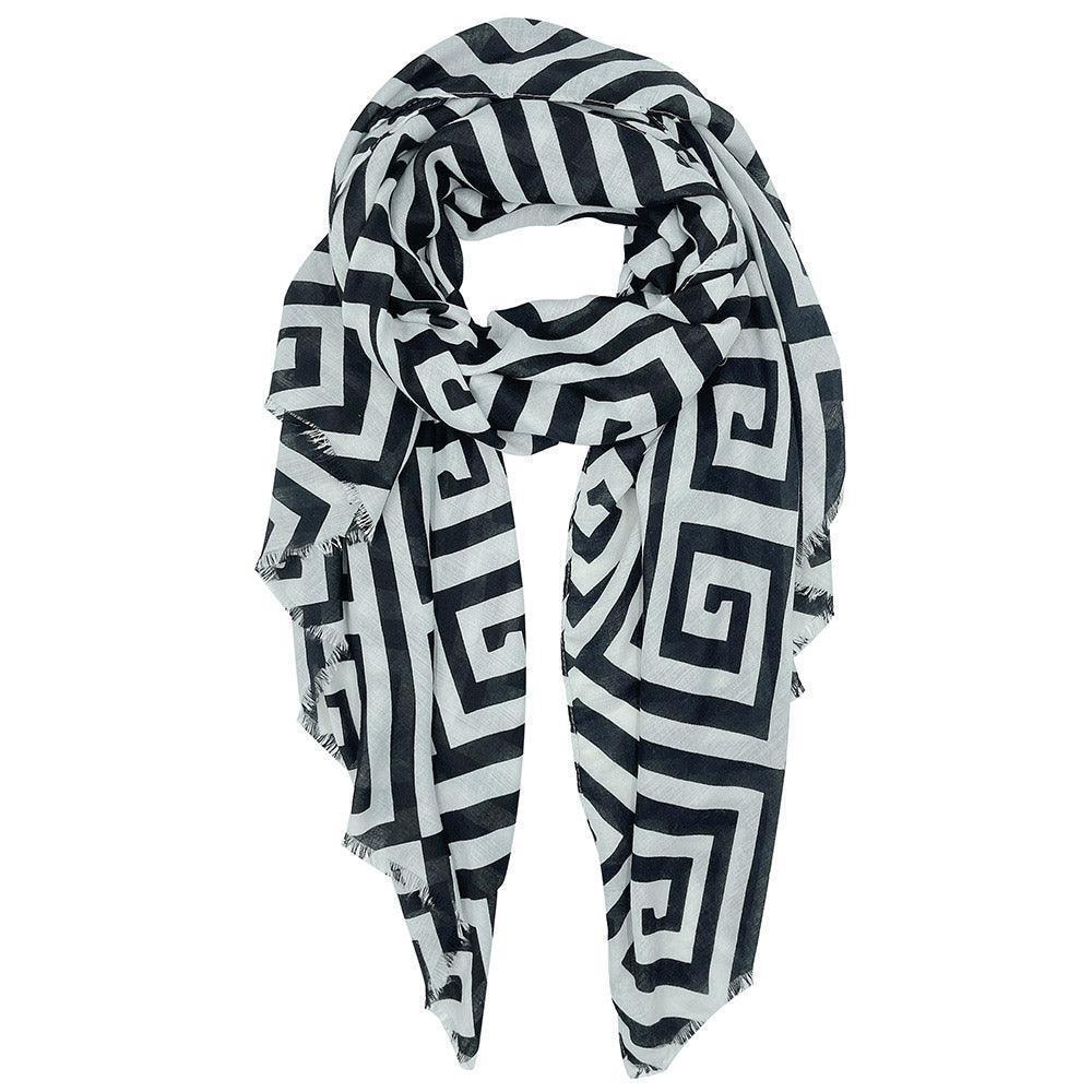 Black Geometric Print Scarf - Jewelry Store by Erik Rayo