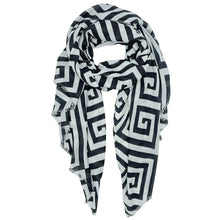 Load image into Gallery viewer, Black Geometric Print Scarf
