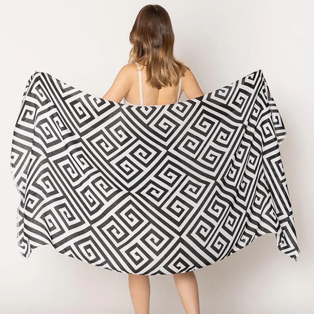 Black Geometric Print Scarf - Jewelry Store by Erik Rayo