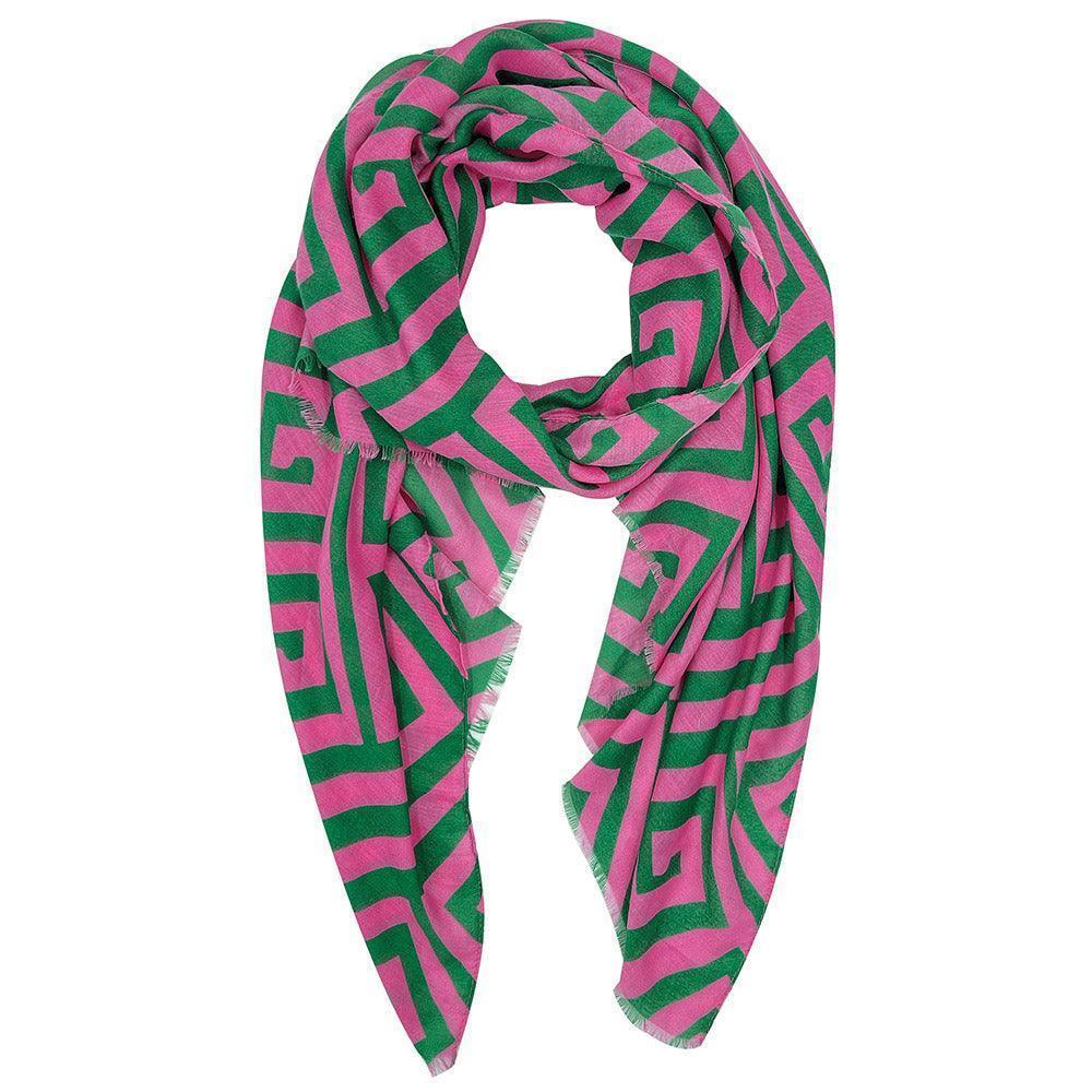 Pink Geometric Print Scarf - Jewelry Store by Erik Rayo